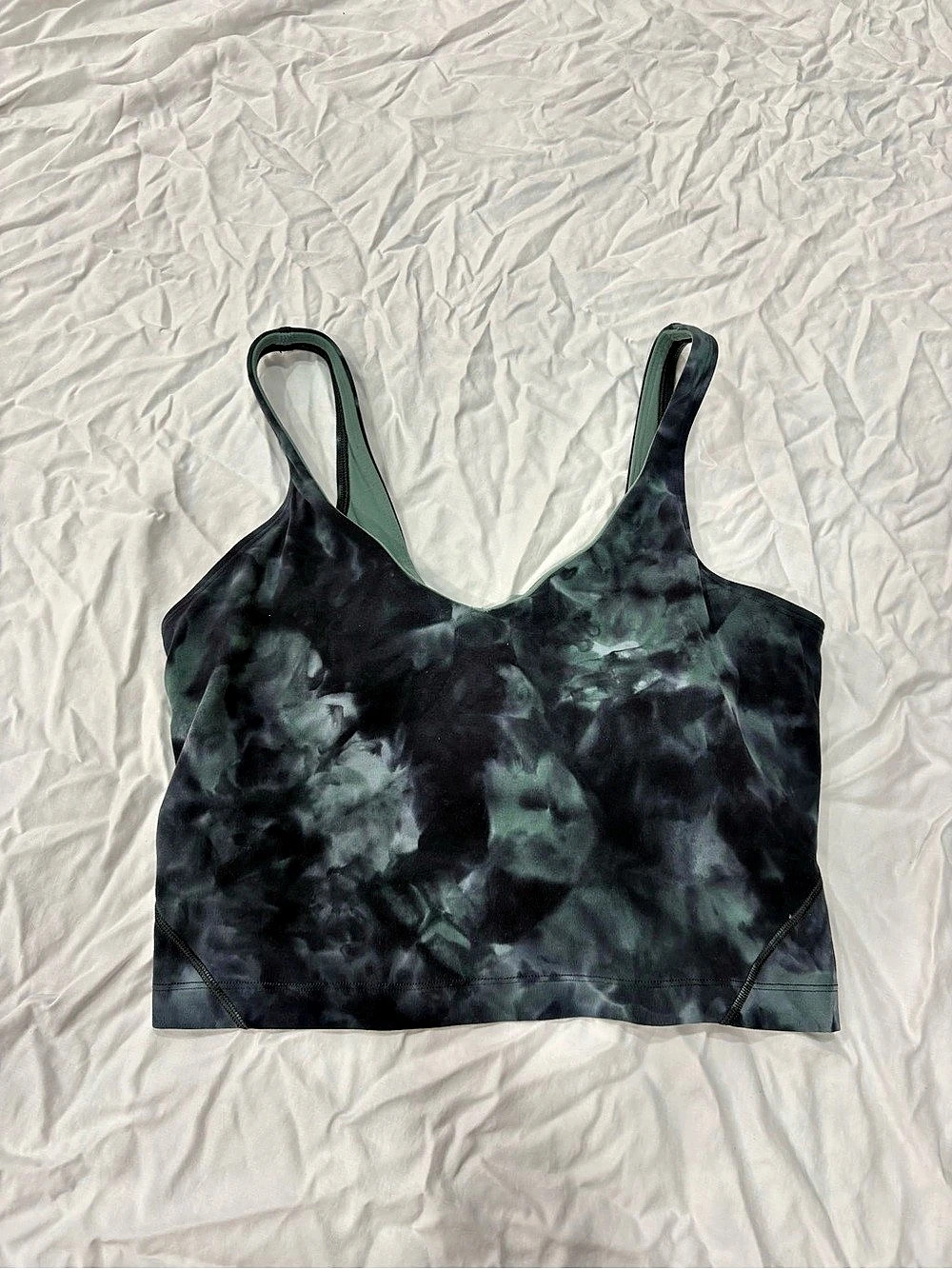 lululemon Align Tank *Diamond Dye Crop Top Green & Black Size 8